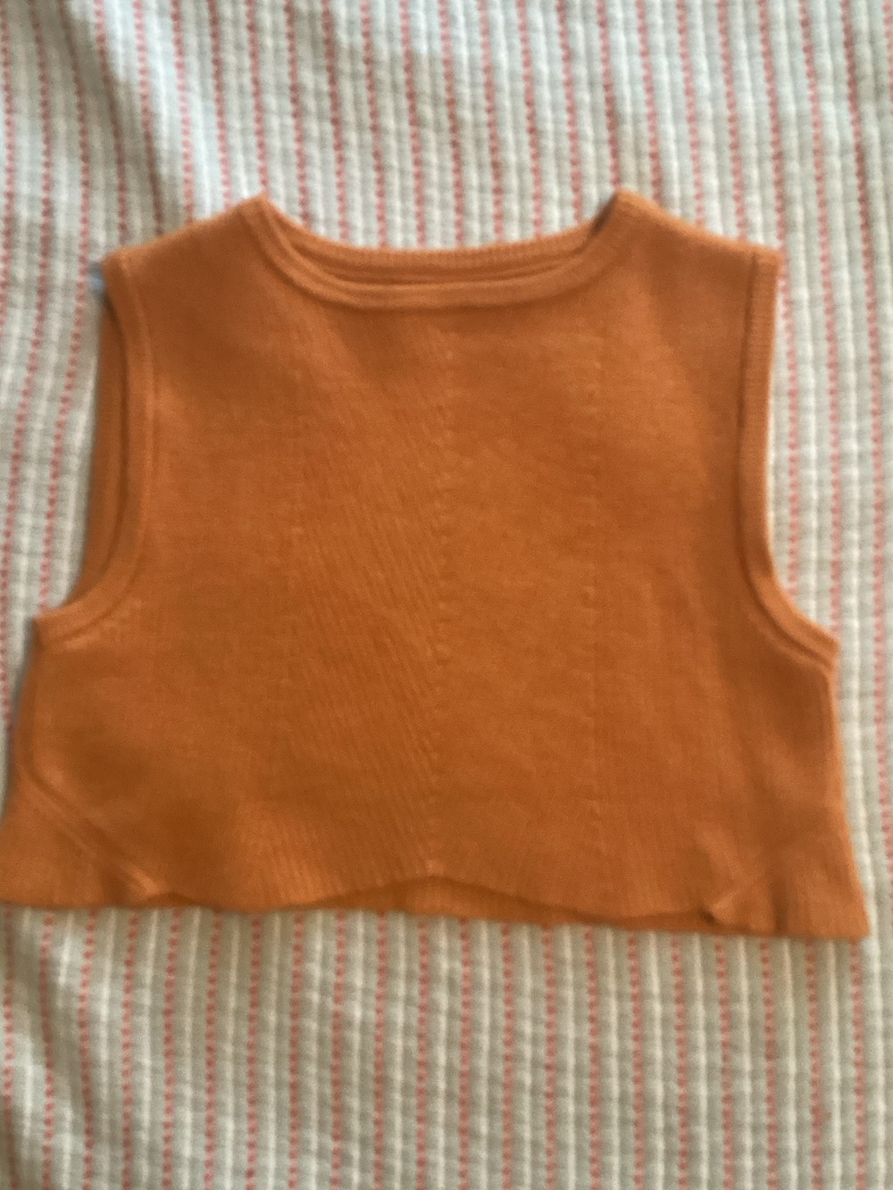 Orange Sleeveless Knit Top